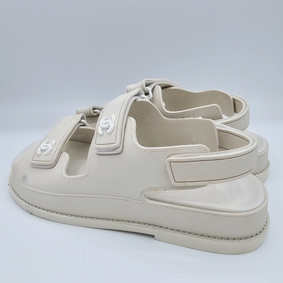 Chanel Cream Ivory Sandals size 38 - Picture 3 of 15